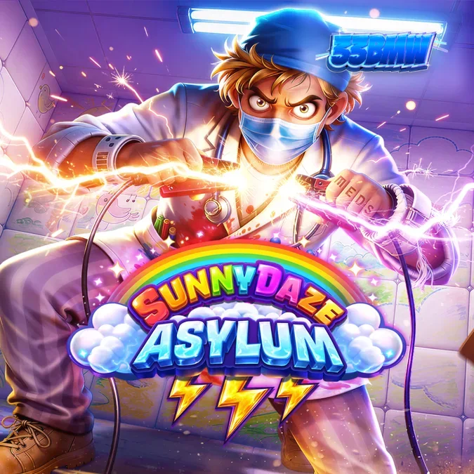 Sunnydaze Asylum স্লট গেমের একটি দৃশ্য যেখানে মাল্টিপ্লায়ার এবং টাম্বল মেকানিক প্রদর্শিত হচ্ছে।